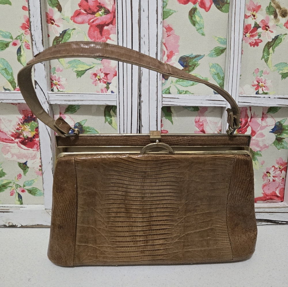 1940s Vintage Lizard Skin Purse
